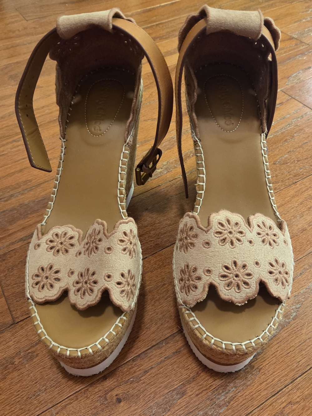 See by Chloé Glyn Espadrille Wedge Sandals, Size 39